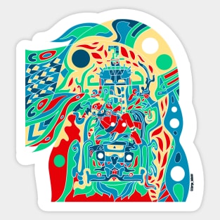 space mayan in boho style astronaut ecopop Sticker